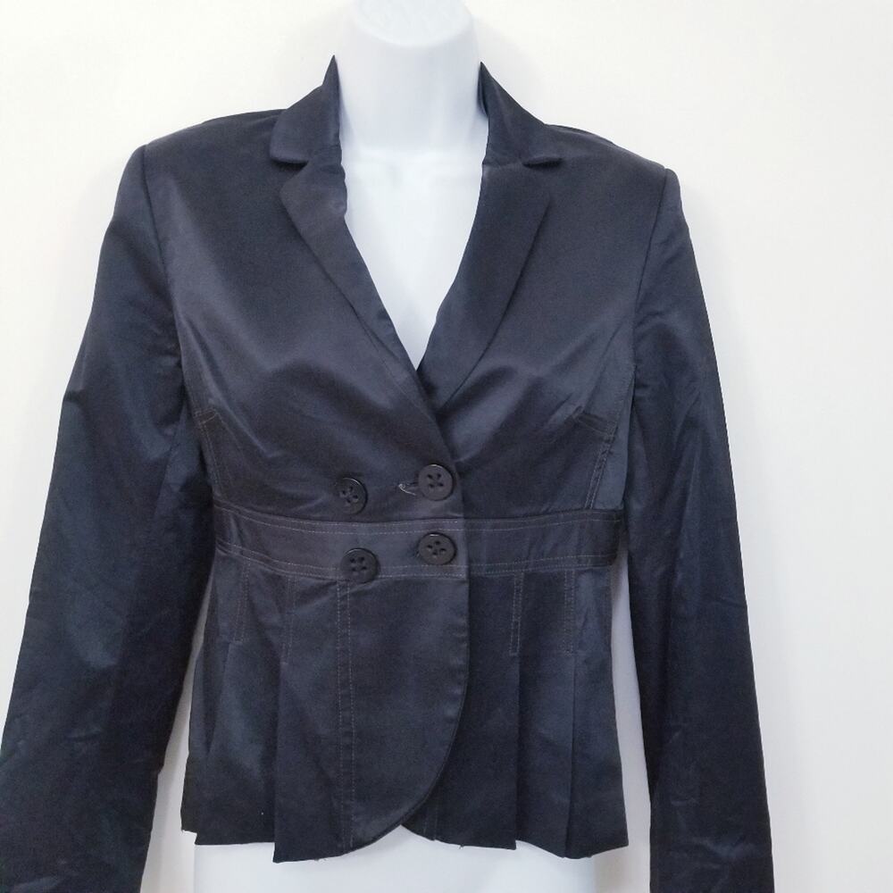 People Like Frank Pleated Black Blazer/Jacket